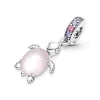 Murano Glass Pink Sea Turtle Dangle Charm Murano Glass Pink Sea Turtle Dangle Charm