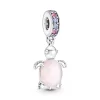 Murano Glass Pink Sea Turtle Dangle Charm Murano Glass Pink Sea Turtle Dangle Charm
