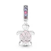 Murano Glass Pink Sea Turtle Dangle Charm Murano Glass Pink Sea Turtle Dangle Charm