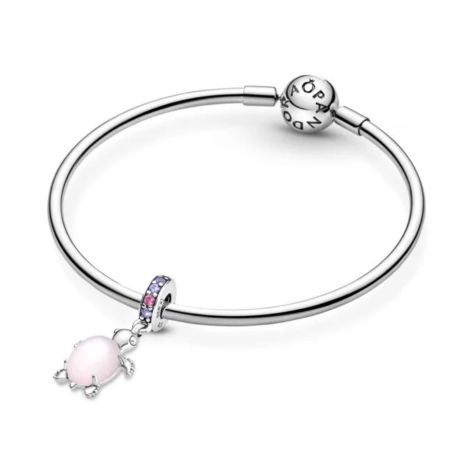 Murano Glass Pink Sea Turtle Dangle Charm Murano Glass Pink Sea Turtle Dangle Charm