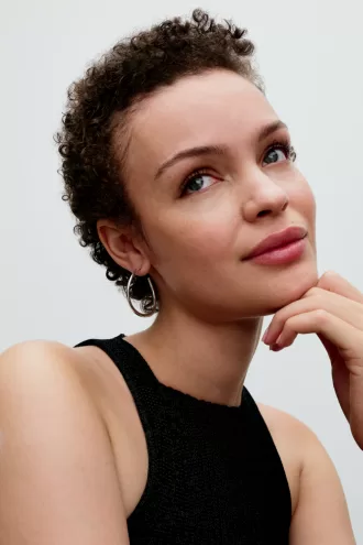 Organically Shaped 42 mm Open Hoop Earrings