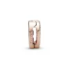 PANDORA Reflexions clip charm in 14k Rose Gold-plated with clear cubic zirconia