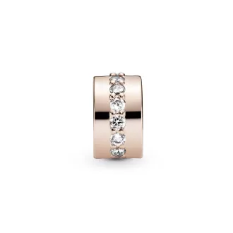 PANDORA Rose clip with clear cubic zirconia