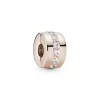PANDORA Rose clip with clear cubic zirconia
