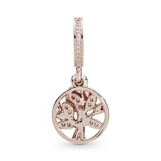 PANDORA Rose family tree dangle with clear cubic zirconia