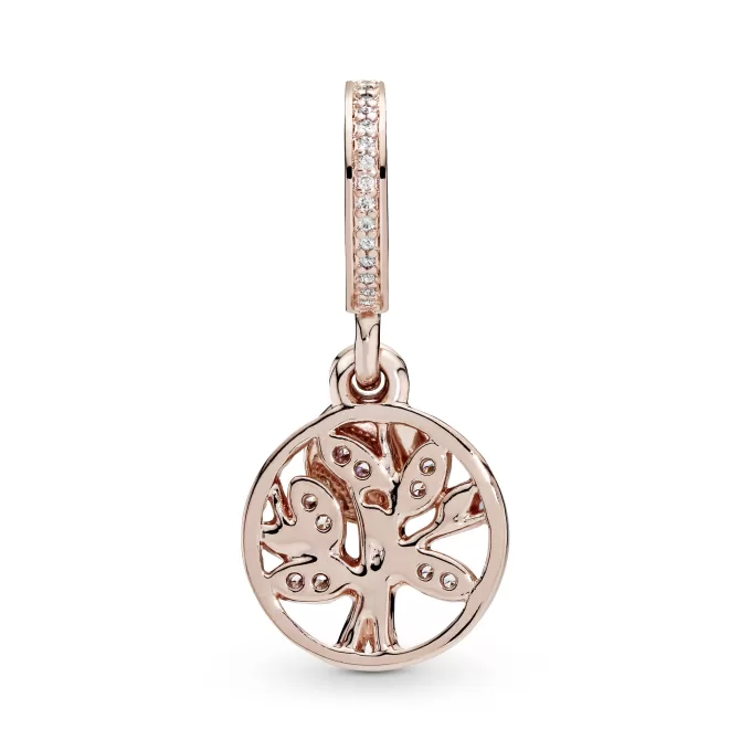 PANDORA Rose family tree dangle with clear cubic zirconia