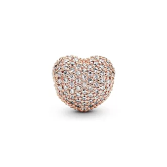 PANDORA Rose heart clip with clear cubic zirconia