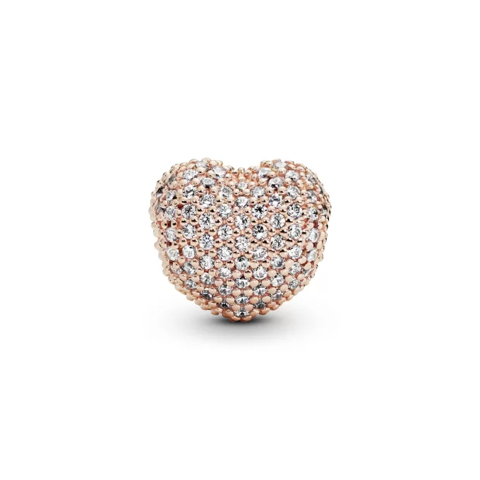 PANDORA Rose heart clip with clear cubic zirconia