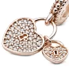 PANDORA Rose heart padlock dangle with clear cubic zirconia