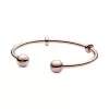 PANDORA Rose open bangle with silicone stoppers and interchangeable end caps