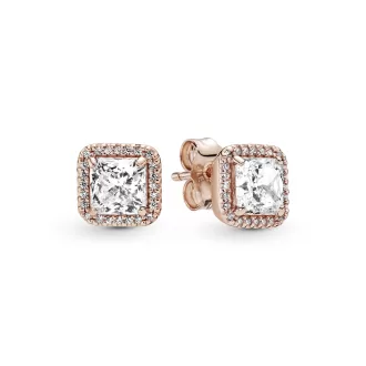 PANDORA Rose stud earrings with clear cubic zirconia