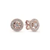 PANDORA Rose stud earrings with detachable earring jackets and clear cubic zirconia