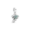 Palm tree sterling silver dangle charm with aqua green crystal Palm tree sterling silver dangle charm with aqua green crystal