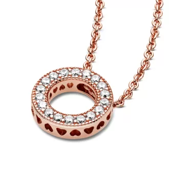 Pandora Logo Pavé Circle Collier Necklace