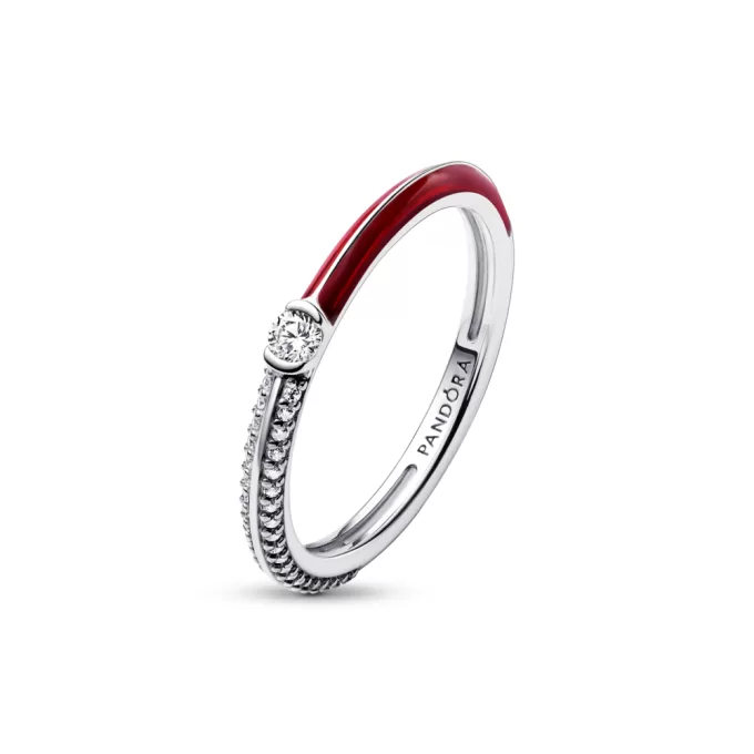 Pandora ME Pavé & Red Dual Ring