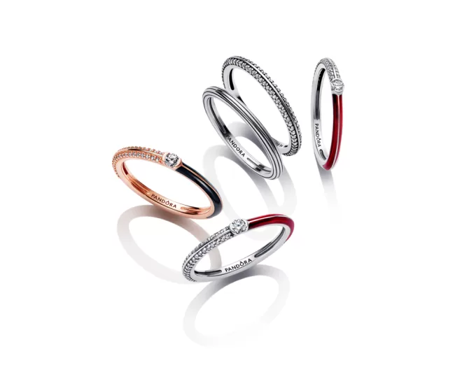 Pandora ME Pavé & Red Dual Ring