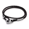 Pandora Moments Brown Braided Double Leather Bracelet