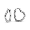 Pandora Moments Heart Charm Hoop  Earrings