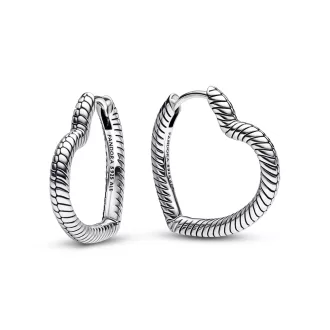 Pandora Moments Heart Charm Hoop  Earrings