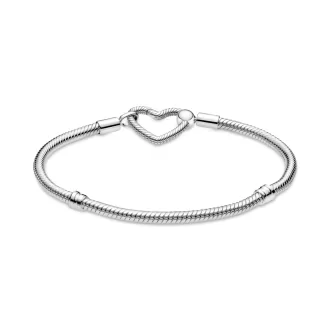 Pandora Moments Heart Closure Snake Chain Bracelet Pandora Moments Heart Closure Snake Chain Bracelet