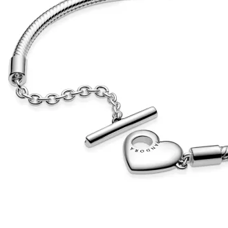 Pandora Moments Heart T-Bar Snake Chain Bracelet Pandora Moments Heart T-Bar Snake Chain Bracelet