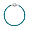 Pandora Moments Seashell Clasp Turquoise Braided Leather Bracelet