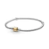 Pandora Moments Two-tone Barrel Clasp Snake Chain Bracelet Pandora Moments Two-tone Barrel Clasp Snake Chain Bracelet