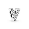 Pandora Reflexions letter V silver clip charm