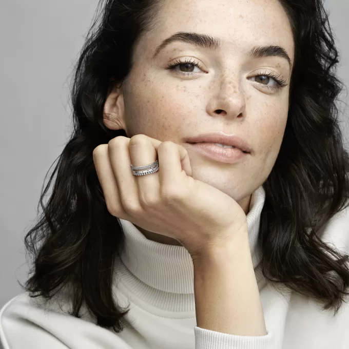 Pandora Signature Logo Pavé & Beads Ring