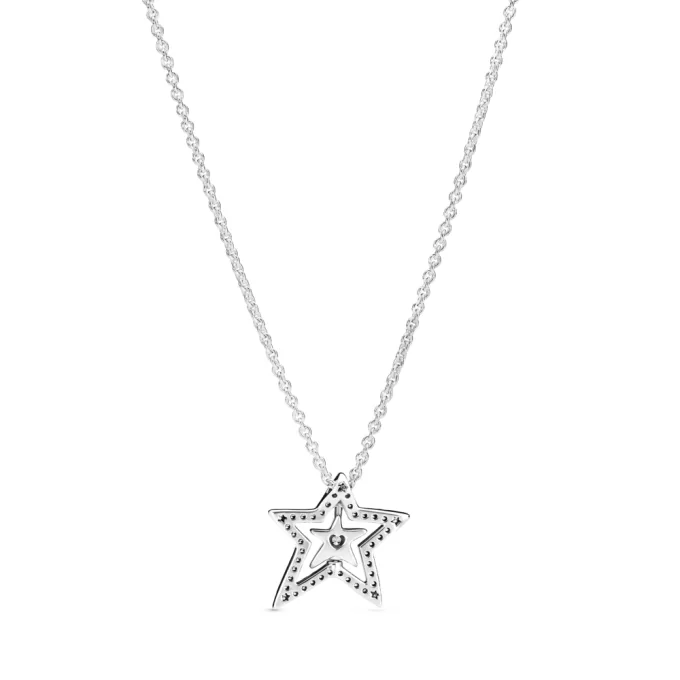 Pavé Asymmetric Star Collier Necklace