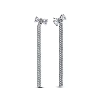 Pavé Bow Drop Earrings