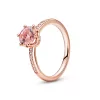 Pink Sparkling Crown Solitaire Ring