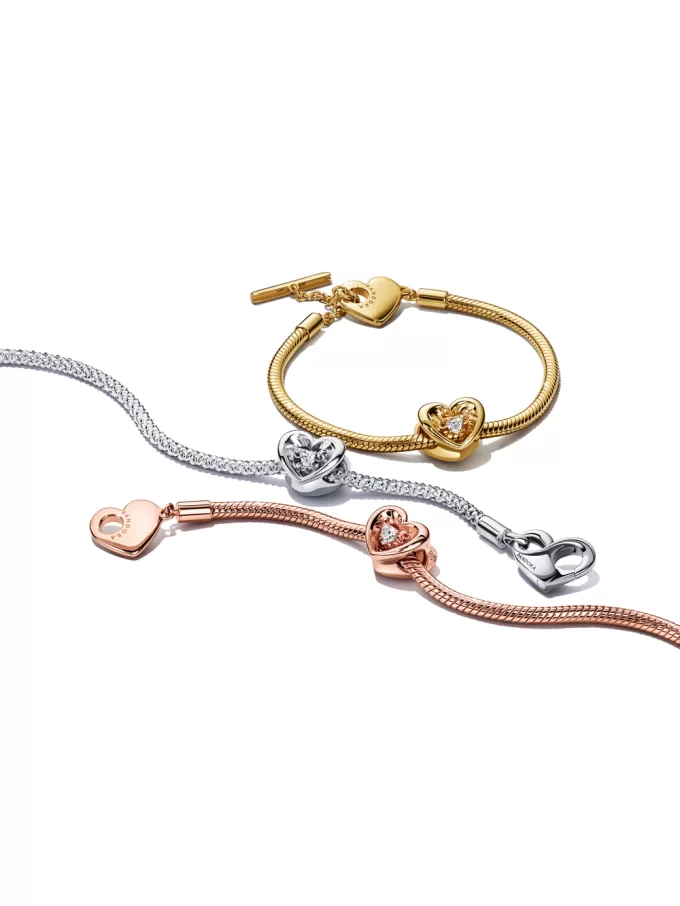 Radiant Heart & Floating Stone Charm