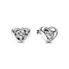 Radiant Heart & Floating Stone Stud Earrings Radiant Heart & Floating Stone Stud Earrings