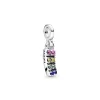 Rainbow sterling silver dangle charm with royal green, cerise, true blue and limelight yellow crystal