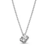 Rectangular Sparkling Halo Collier Necklace
