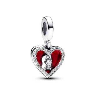 Red Heart & Keyhole Double Dangle Charm Red Heart & Keyhole Double Dangle Charm