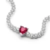 Red Sparkling Heart Tennis Bracelet