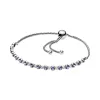 Rhodium plated sterling silver bracelet with moonlight blue crystal and clear cubic zirconia