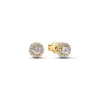 Round Pavé Halo Stud Earrings