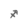 Sagittarius sterling silver charm with clear cubic zirconia