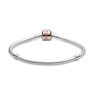 Silver bracelet with 14k Rose Gold-plated clasp Silver bracelet with 14k Rose Gold-plated clasp