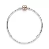 Silver bracelet with 14k Rose Gold-plated clasp