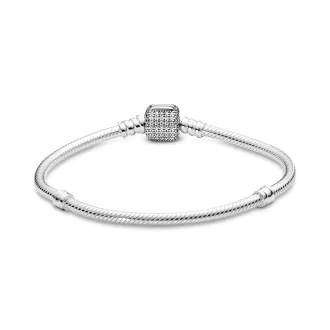 Silver bracelet with clear cubic zirconia Silver bracelet with clear cubic zirconia