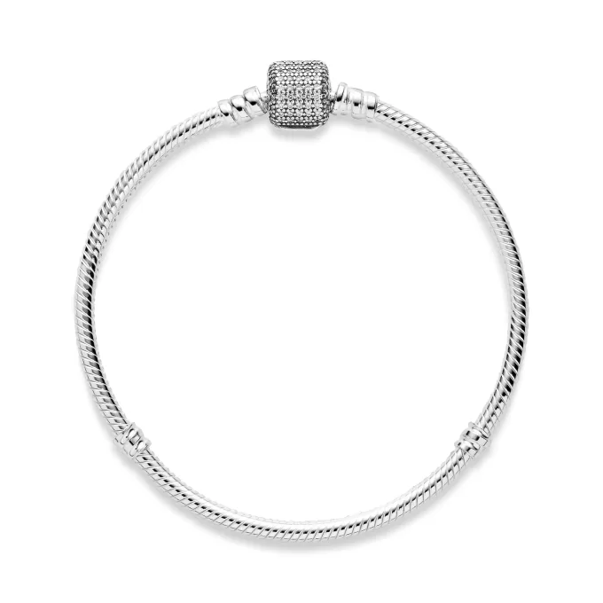 Silver bracelet with clear cubic zirconia