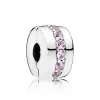 Silver clip with pink cubic zirconia Silver clip with pink cubic zirconia