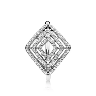 Silver ring with clear cubic zirconia