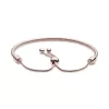 Snake chain 14k Rose Gold-plated bracelet with clear cubic zirconia