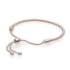 Snake chain 14k Rose Gold-plated bracelet with clear cubic zirconia