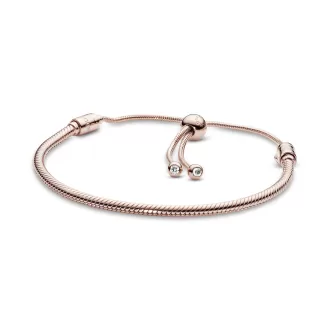 Snake chain 14k Rose Gold-plated bracelet with clear cubic zirconia Snake chain 14k Rose Gold-plated bracelet with clear cubic zirconia